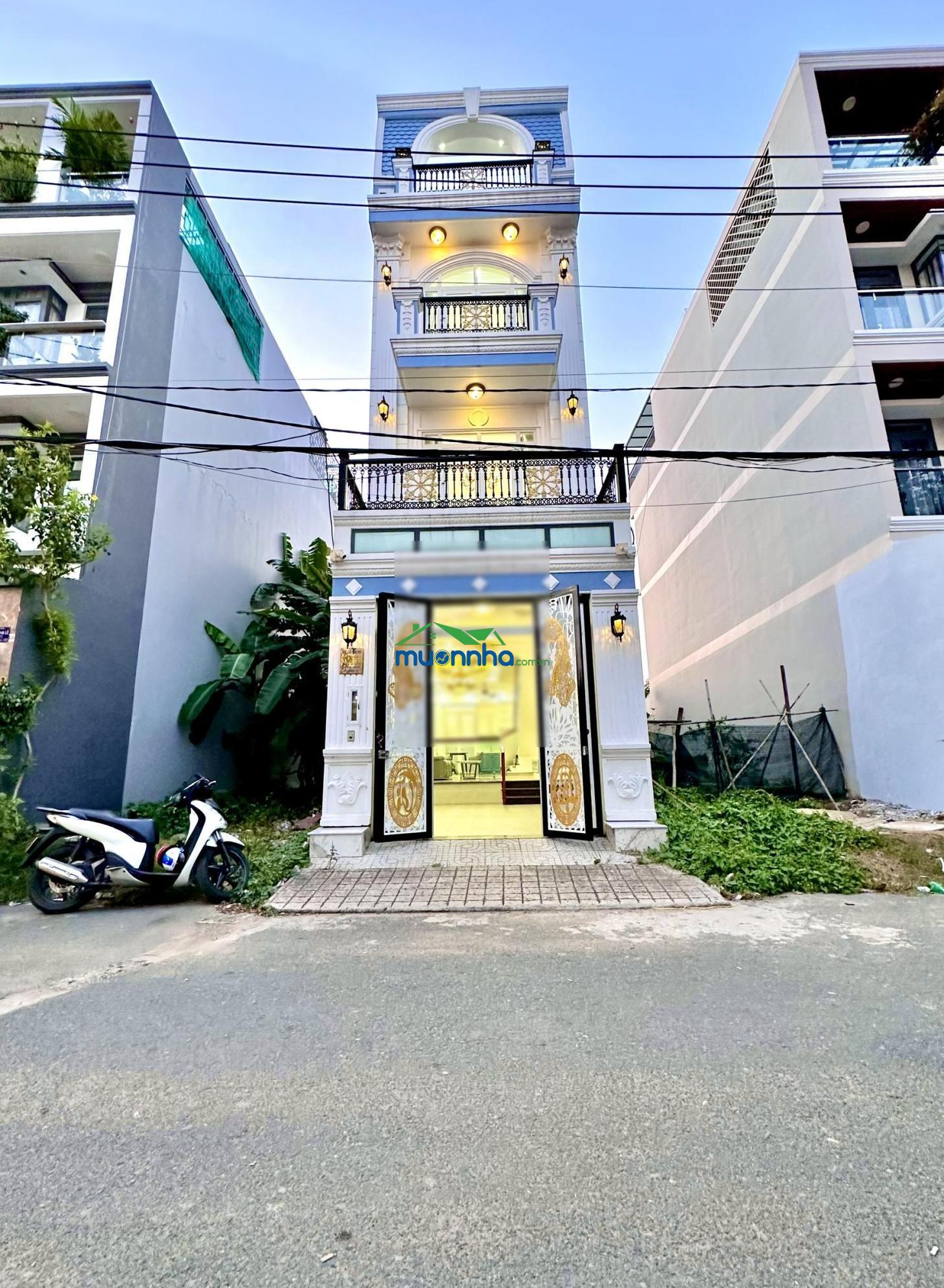 Nhà phố 4 tầng 4x16m, đường 10m huỳnh tấn phát nhà bè