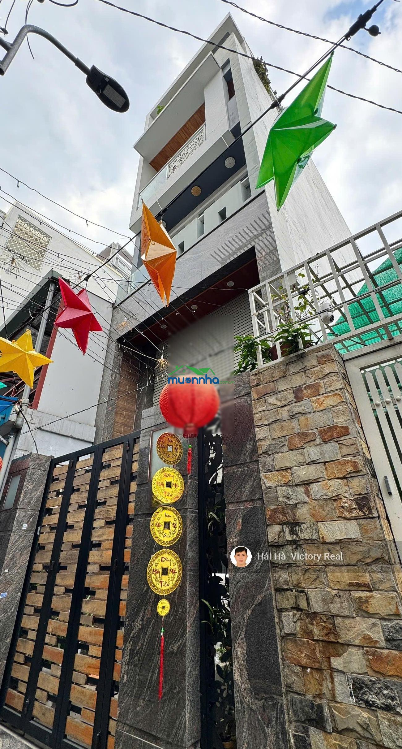 Bán nhà đẹp đường ba vân, gần nguyễn hồng đào _ dt: 4.2x17m, nhà mới xây trệt lửng 2 lầu sân thượng