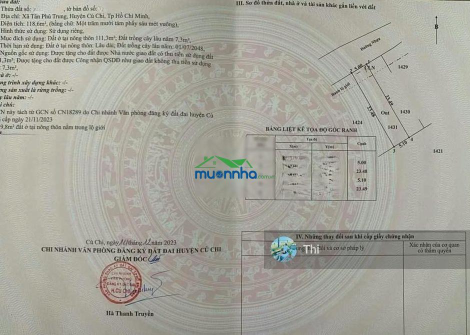 850 triệu nhà tân phú trung, củ chi, gần bệnh viện xuyên á, diện tích 118m2 sổ riêng - 3