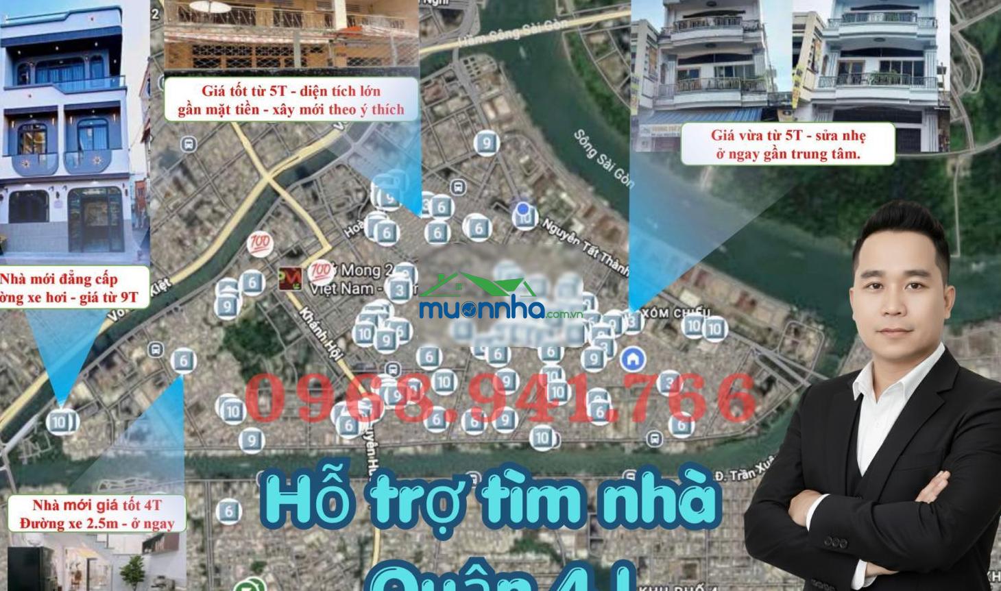 6,5 tỷ - ngang 5,7m hiếm - hẻm thông tôn đản q4 - giá dễ mua - 4