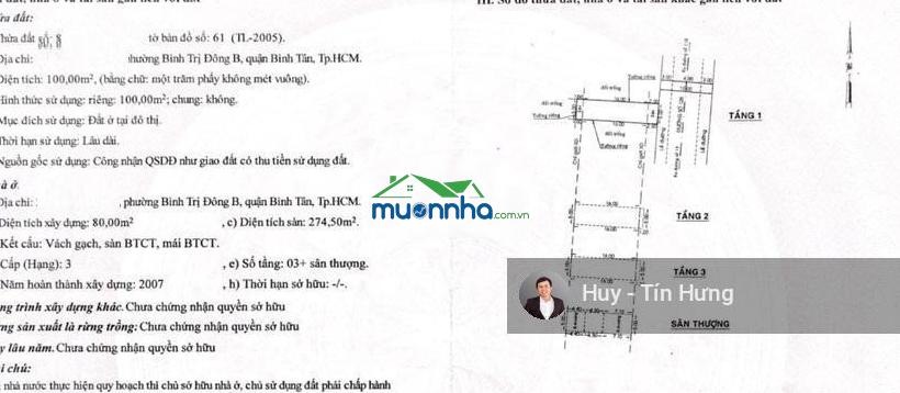 Bán nhà đường nội khu tên lửa, 5 x 20m, 3.5 tấm, 12.2 tỷ. gần aeon mall