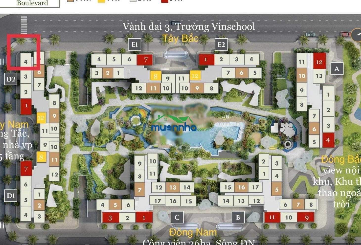 Căn góc 2pn, tháp d view sông dự án lumiere boulevard, giá chỉ 4,860 tỷ, lh ngay 0904 936 *** - 2