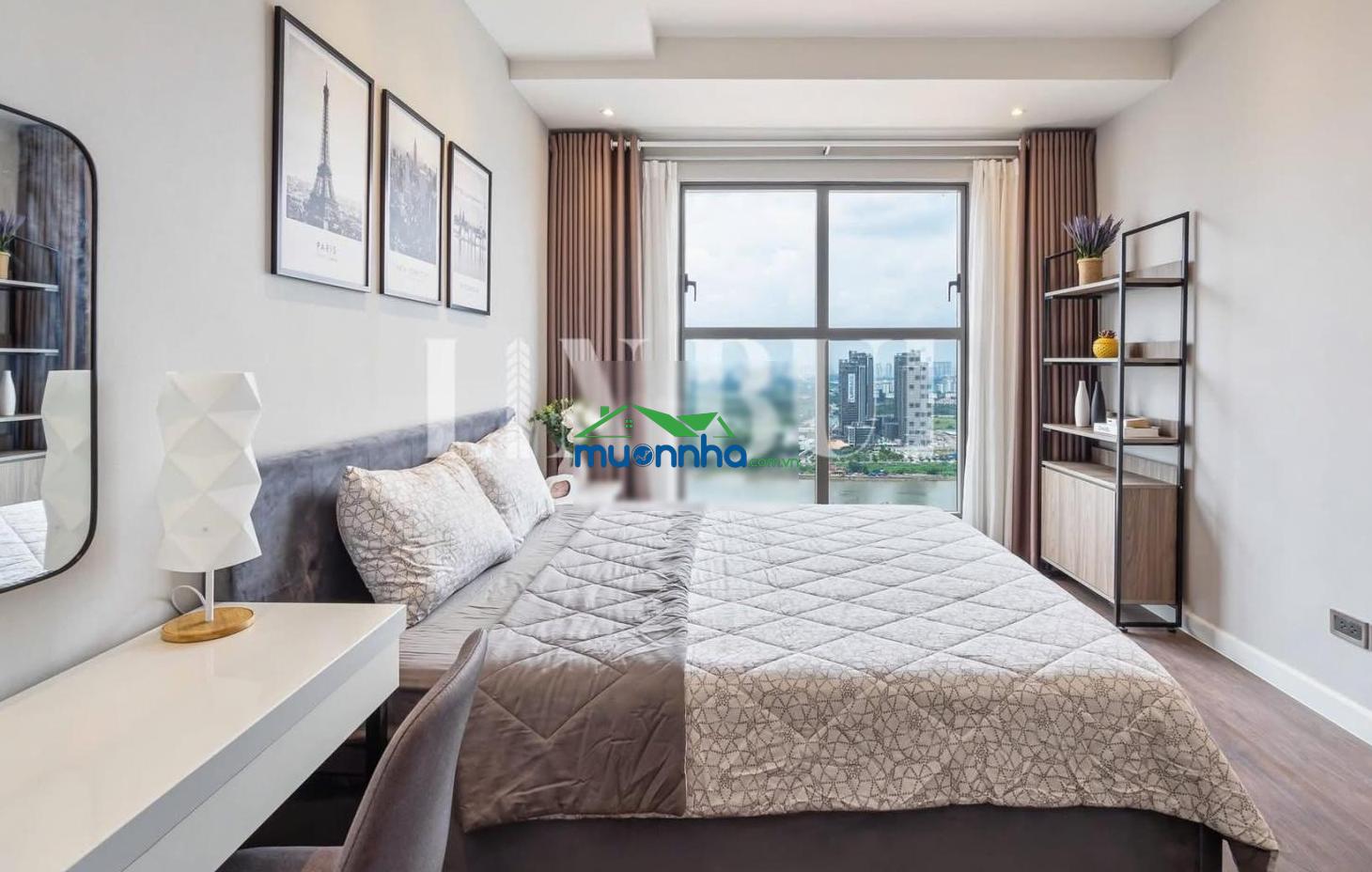 Cho thuê cc tại saigon royal, giá tốt 27 triệu, 88m2, 2pn, 2wc, full nội thất, view sông pháo hoa - 2