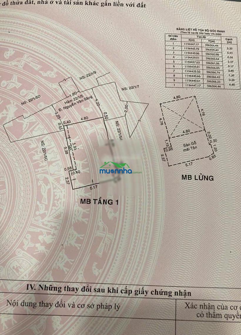 Nhà hẻm 4tỷ8 22/1/5b nguyễn văn săng p. tân sơn nhì. diện tích 45m2