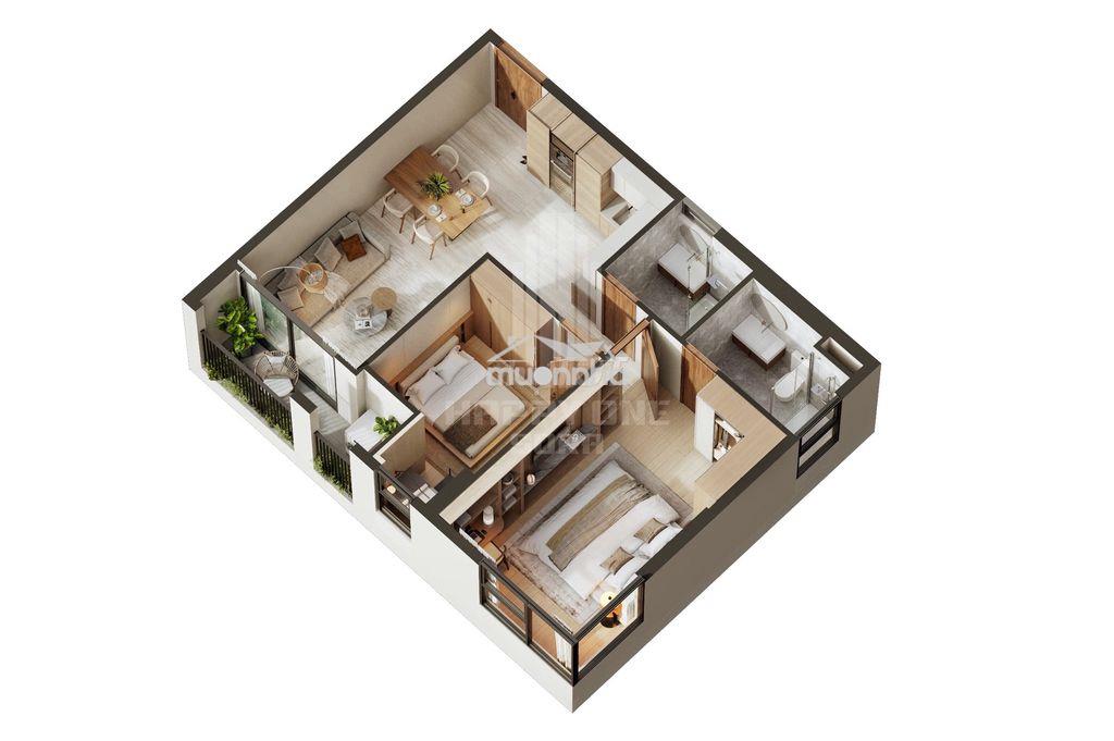 Bán căn hộ thủ đức 2pn, 70m2 giá 3,5ty - 3