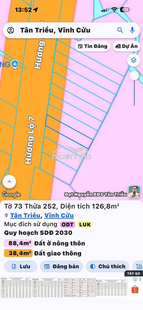 Đất mt hương lộ 7, p.tân triều. 5m x 25m, thổ cư 88m2, sổ hồng riêng - 3