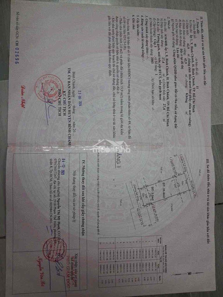 🏠Cần bán gấp nhà cấp bốn số 2164/15/6 đường lê khả phiêu , xã bình chá - 3