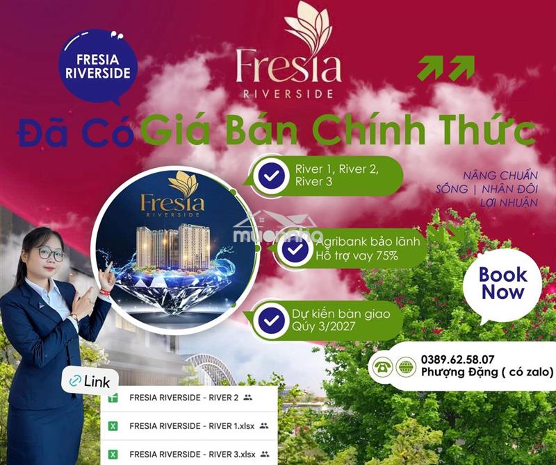 Căn hộ fresia riverside chỉ 1,96 tỷ tt. biên hòa gần aeon mall, metro