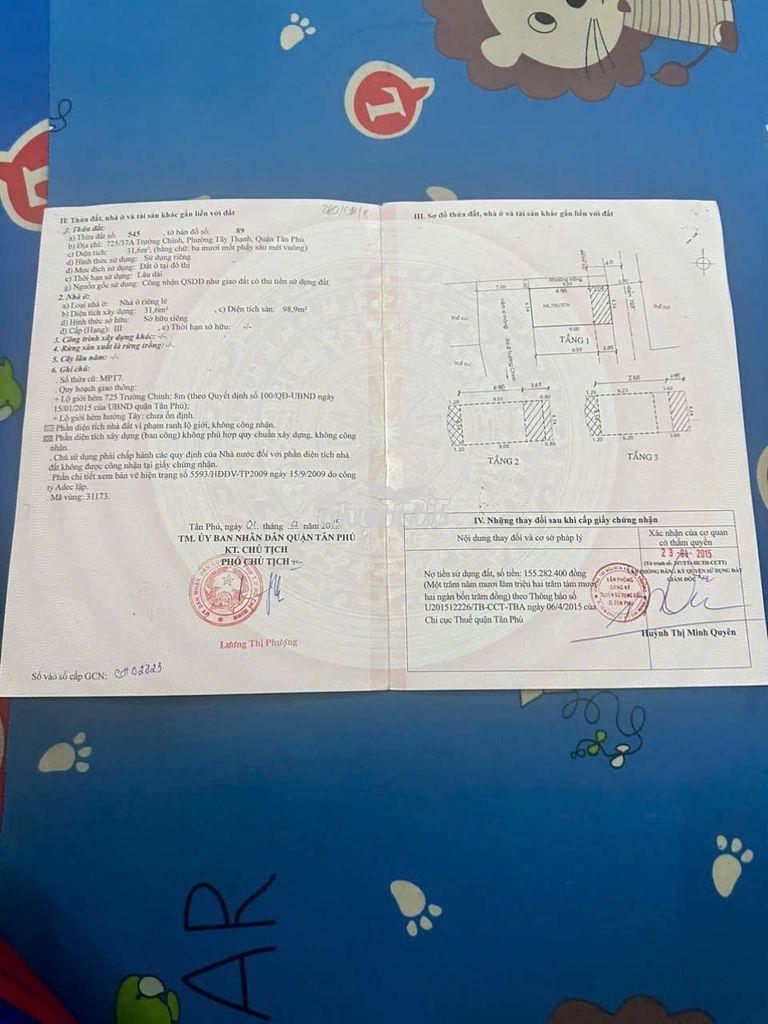 Nhà trường chinh, tây thạnh, tân phú 2 mt hxh (chính chủ) - 2