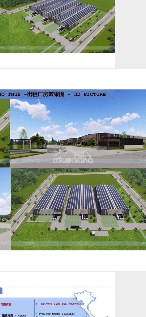 Cho thuê kho xưởng lầu trệt kcn bình dương