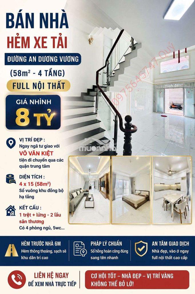 Chủ bán nhà mặt tiền an dương vương cách vài mét giá chuẩn