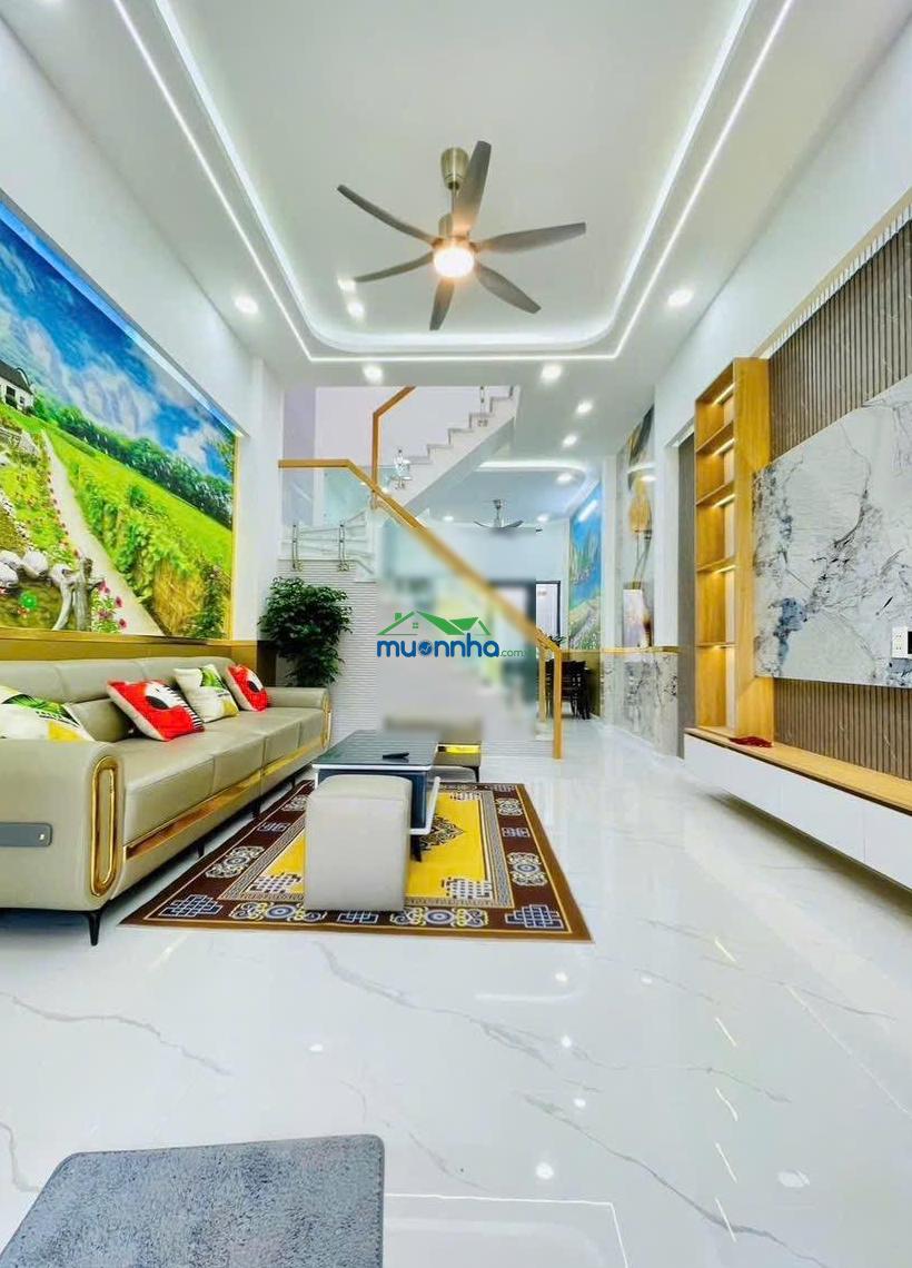Nhà 1 lầu xây mới 3pn full nội thất cao cấp. dt. 4m x 14m - giá tốt - gần chợ đường - hà huy giáp - 4