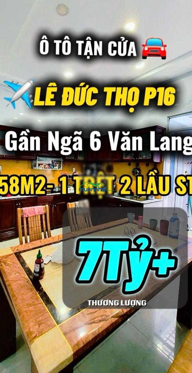 Gần cityland - 58m² - 4 tầng/4pn - lê đức thọ gò vấp - hẻm xe hơi 8m - chỉ 7t+ tl chính chủ! - 4