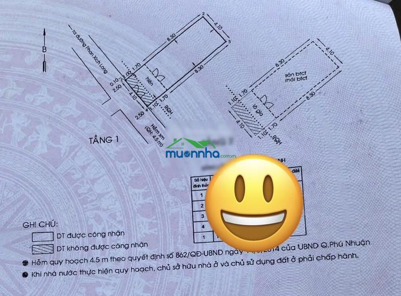 Giảm 800tr. nhà hiếm khu phan xích long pn, 4,1m x 11m, cn 41m2, 88m2 sàn, 2 tầng btct, kế hxh - 2