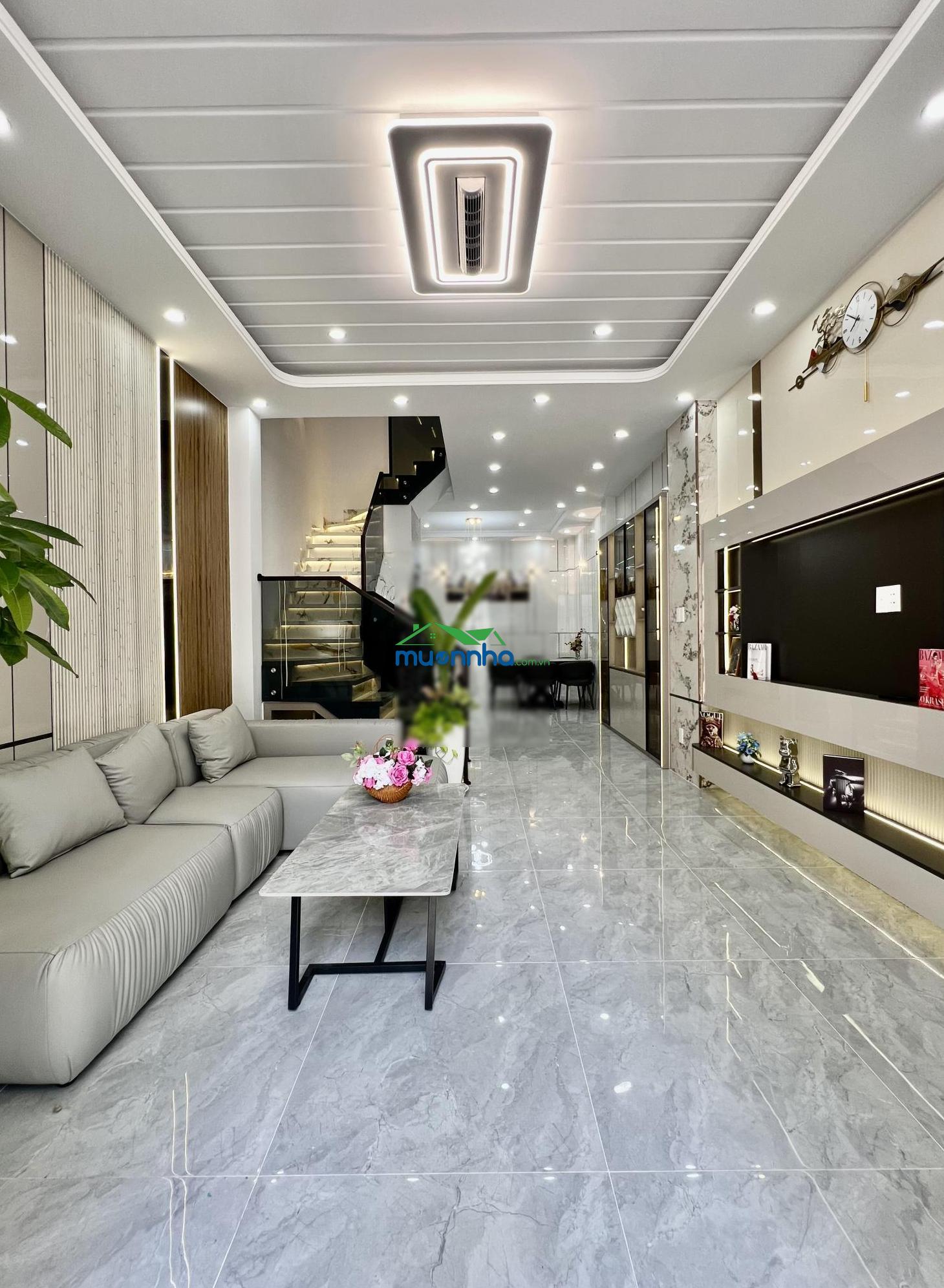 Nhà xây mới 3 tầng gần trường tân trụ cách 1 căn ra mặt tiền 4m x 12m 4 phòng ngủ sẵn nội thất - 3