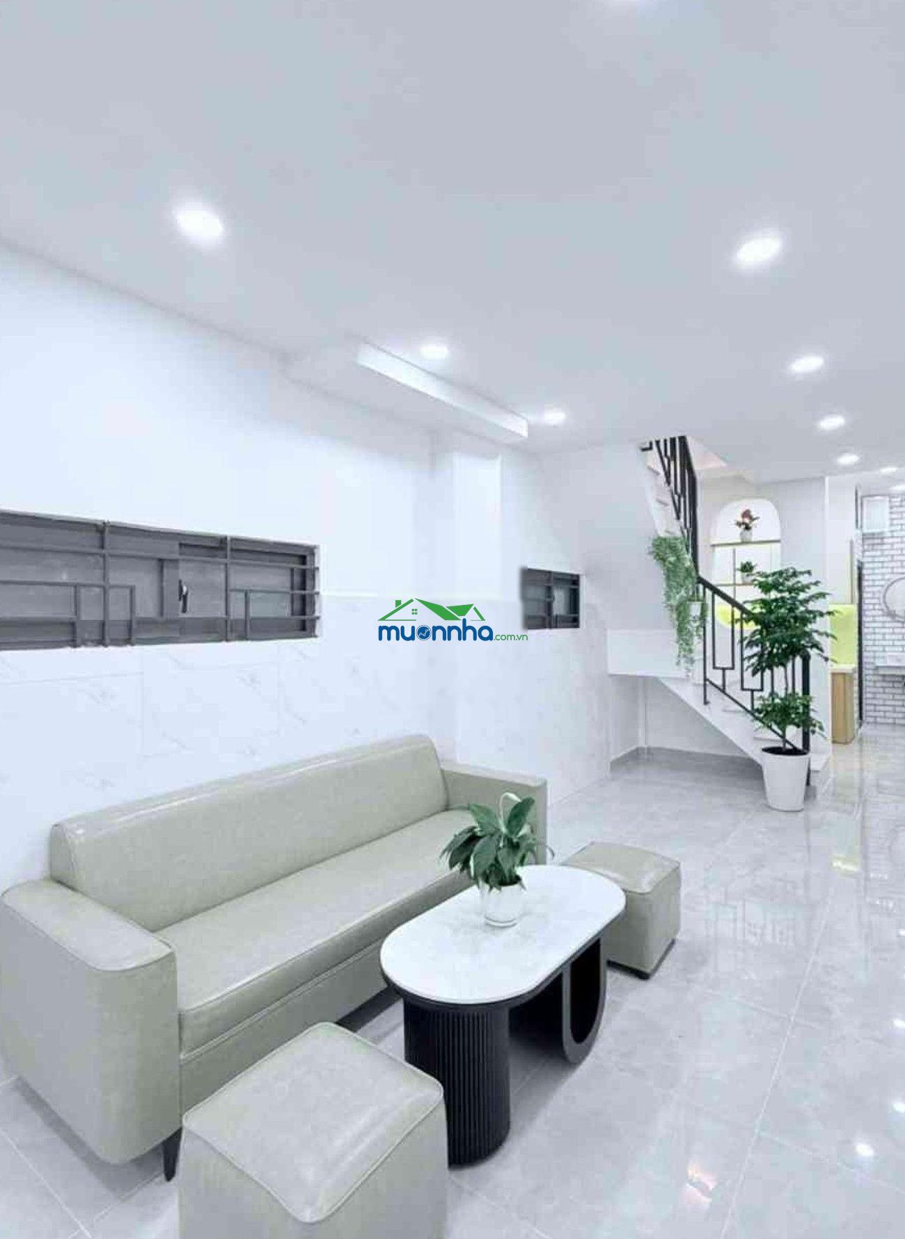 Hẻm xe hơi quay đầu trước nhà cách mặt tiền phan văn trị chỉ 1 căn nhà - trệt lầu 45m2 cn - 2
