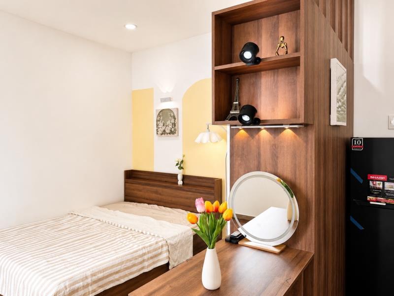 Cho thuê căn hộ cao câp khu vực tân phú - studio tách bếp cửa sổ lớn full nội thất - 0926051663 - 2