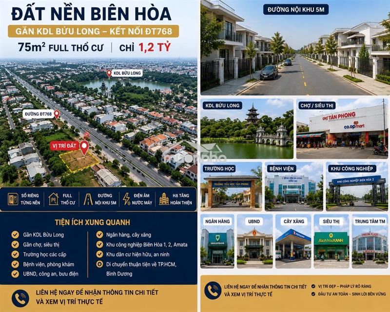 Sở hữu đất trung tâm chỉ từ 1,2 tỷ - 75m² full thổ cư