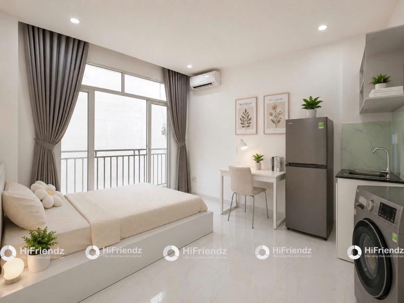  Studio ban công gần đại học văn lang, đường phan đăng lưu, hoàng hoa thám, cầu bông quận 1 - 2