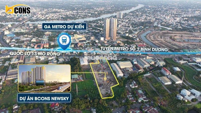 Bcons newsky, lái thiêu, giá siêu hời 2,9 tỷ, 55m2 2 pn/2wc trả góp