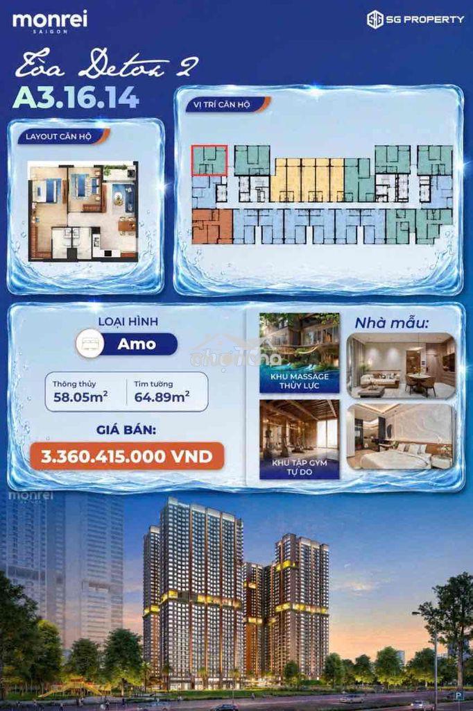 Chỉ 3.36 tỷ căn góc view nội khu xanh mát