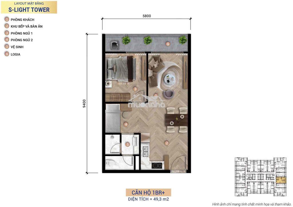 [Rẻ nhất giỏ hàng] căn 1pn+ s-light tower - view biệt thự & thành phố - 4