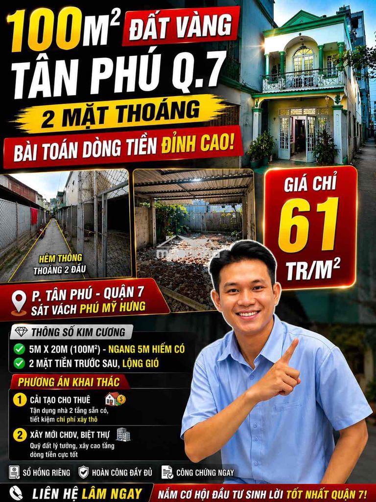 61tr/m 2mt ngang 5m xây chdv tân phú q7 liền kề phú mỹ hưng