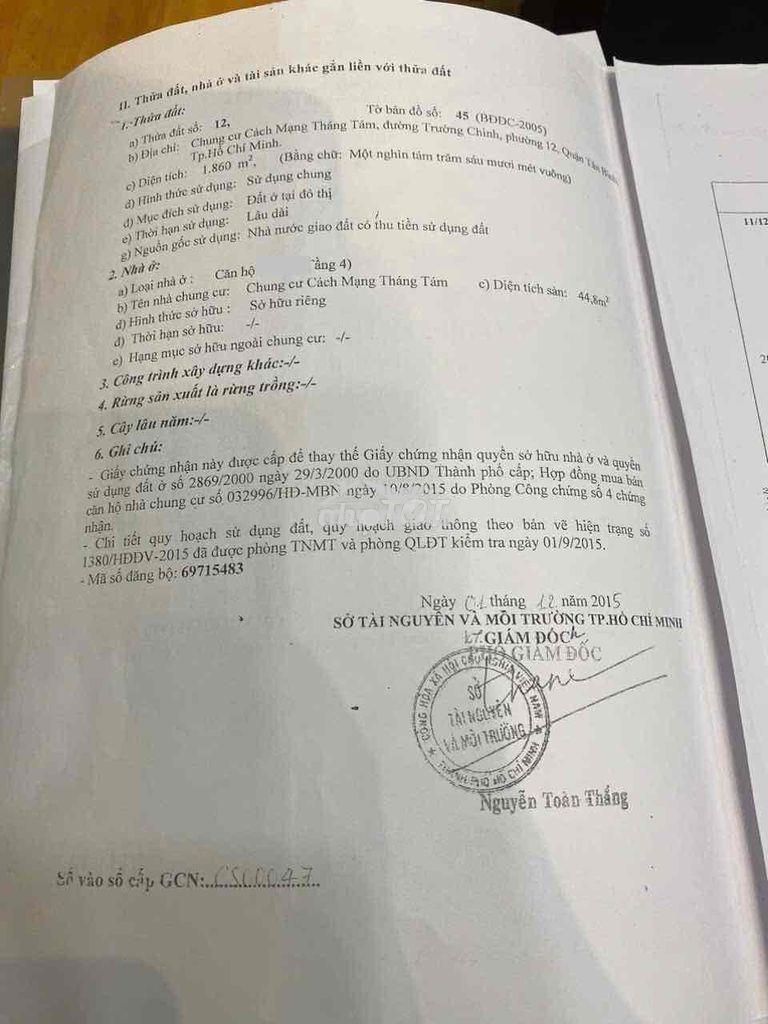 Chỉ 2ty 450tr có ngay căn chung cư 2 phòng ngủ, ngay ngã tư bảy hiền - 2