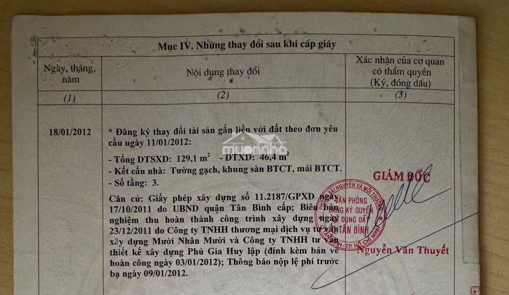 Gửi môi giới hh 100tr,  1006/1 âu cơ, tân bình 8.95 tỷ, 3 tầng. - 2