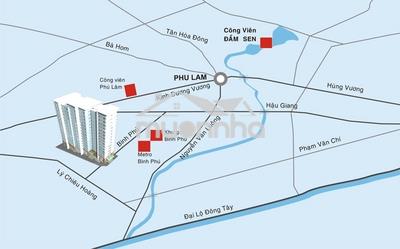 Căn hộ blue shaphire, ngay metro bình phú, q6, 75m2, 2pn, 2wc, 2.750tỷ - 2
