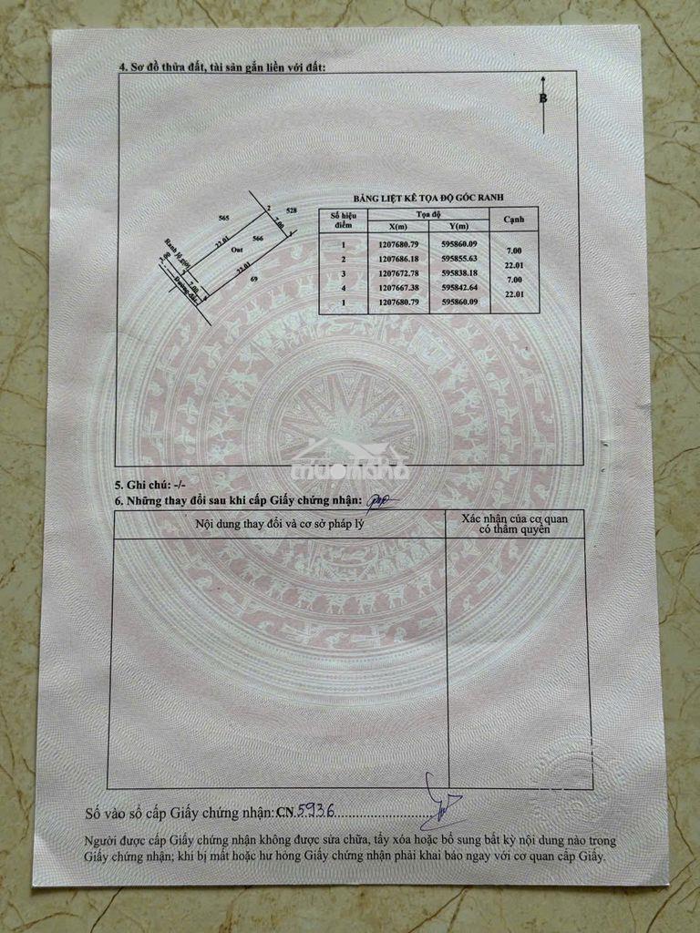 Chính chủ cần bán dt 7x22 full thổ cư , xây dựng tự do