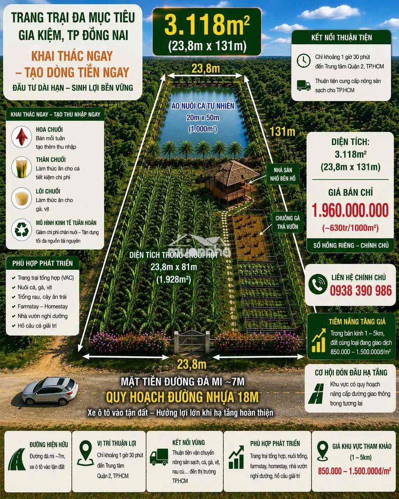 🌿 3.118m² gia kiệm – làm trang trại, nhà vườn, farmstay rất đẹp - 4