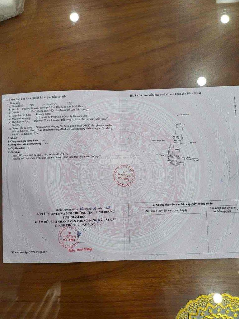 Nhà mặt tiền dx nhựa , phường tân an. 5x25m. 1 trệt 1 lầu - 2