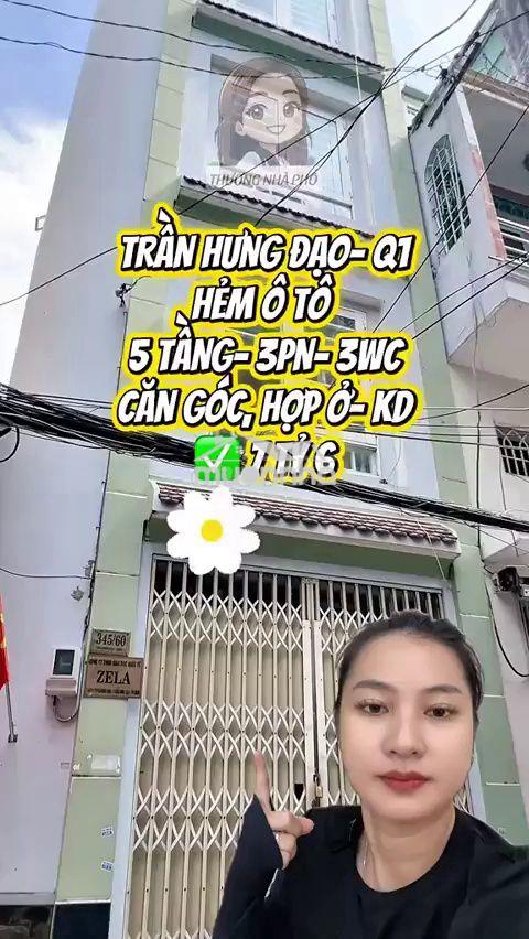 Bán nhà hẻm ô tô trần hưng đạo q1, 5 tầng, 7.6 tỷ