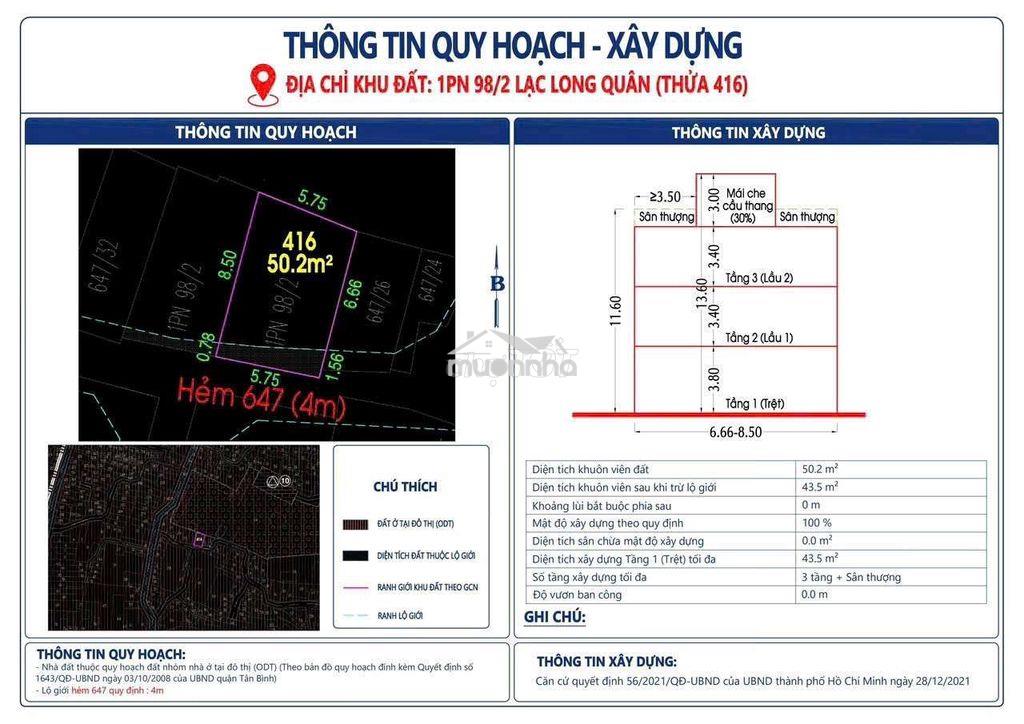 Đất trống hẻm lạc long quânf10. dt: 5,7x9 hẻmthôngra 40 trần văn quang - 2