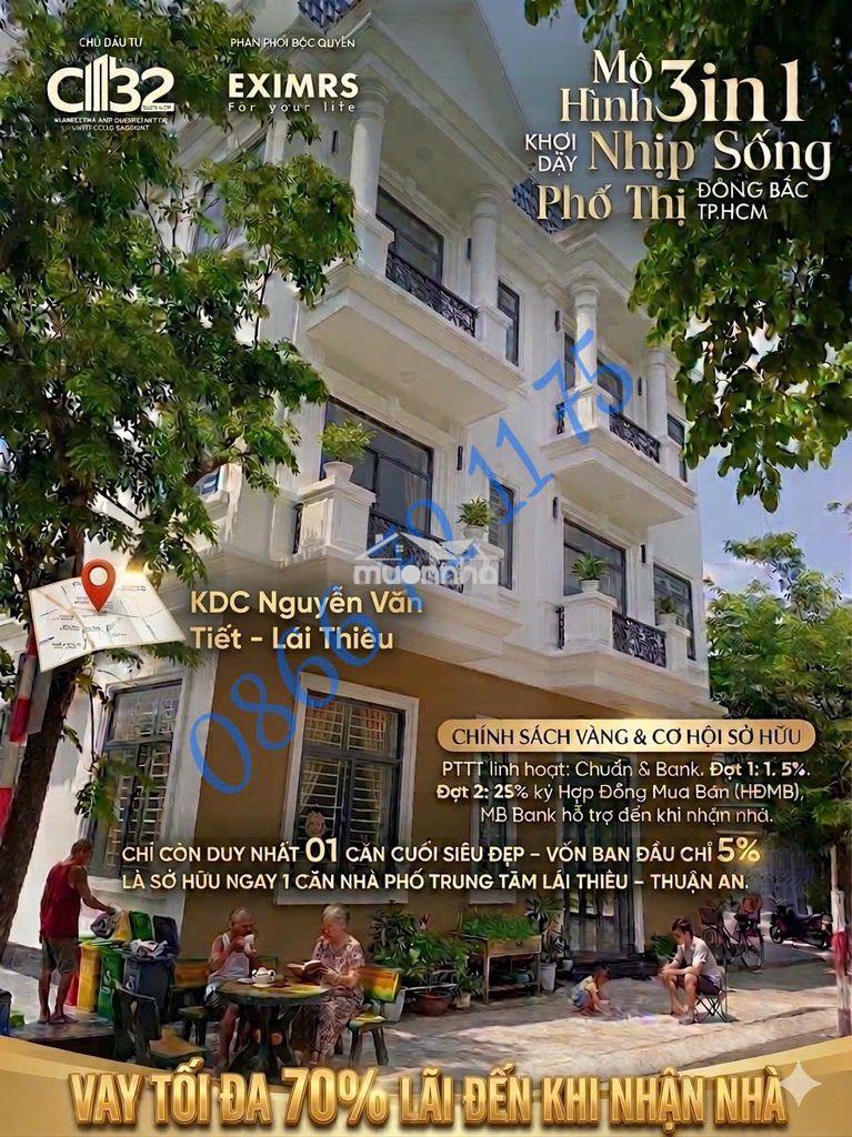 Bán nhà phố lái thiêu tp.thuận an - tphcm cách cầu phú long q12 7p - 4