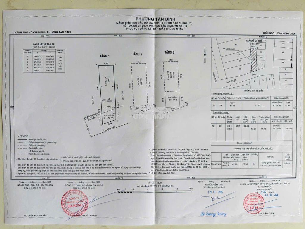 Gửi môi giới hh 100tr,  1006/1 âu cơ, tân bình 8.95 tỷ, 3 tầng. - 3