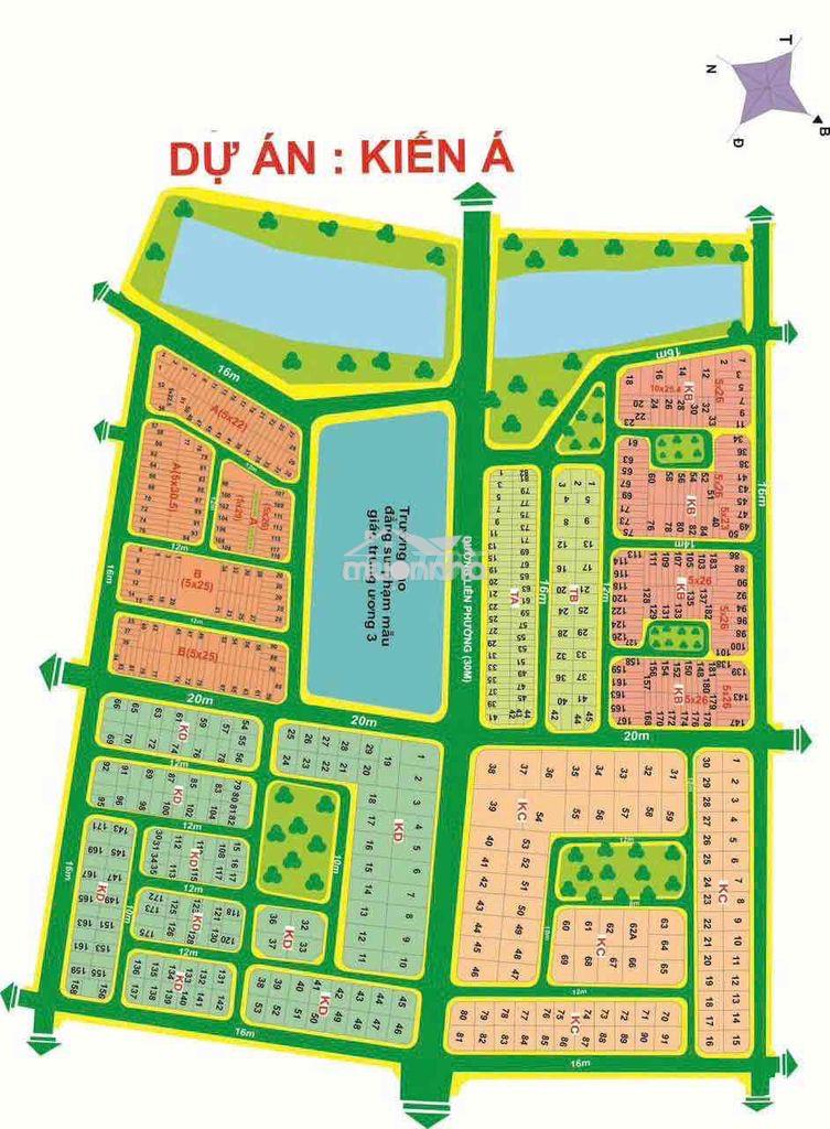Bán nền biệt thự 200m2 (10x20) giá: 15.8 tỷ rẻ nhất kdc kiến á