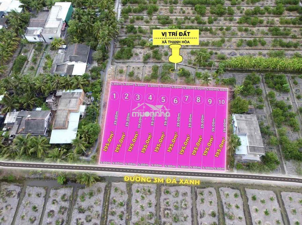 Bán nền thổ 5x39(195m2). ấp 5 thạnh hoà. đất cách nhựa 100mét - 2