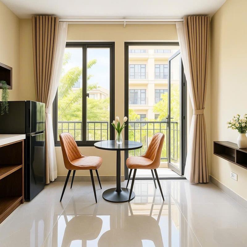 Studio miếu gò xoài bình tân - ban công, full nội thất gần aeonmall tân, trung tâm quận tân phú