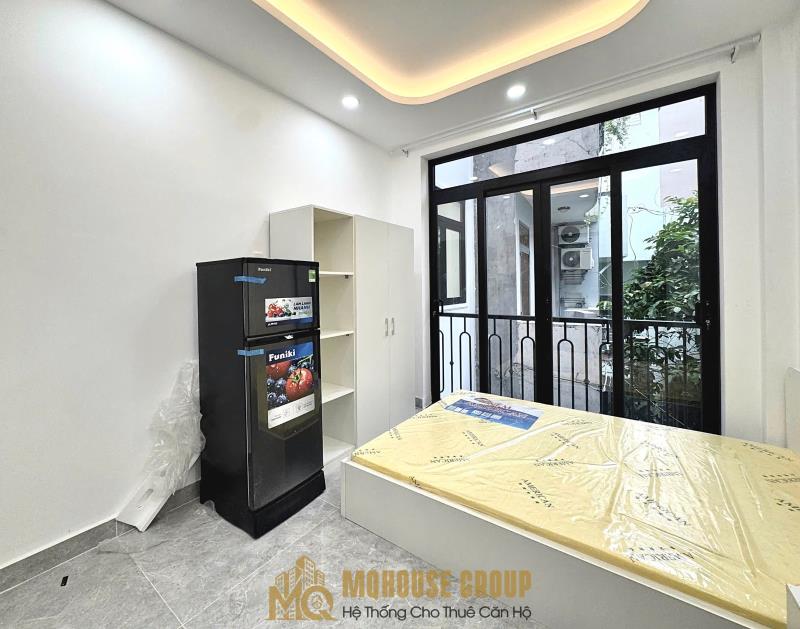 Cho thuê căn hộ full nội thất có ban công quận bình thạnh, thuận tiện đi q1 - gần hutech, ngoại thương, gtvt