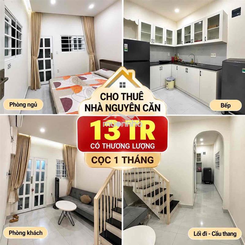 Cho thuê nhà nc đầy đủ nội thất nhà đẹp cô giang cách mặt tiền lớn 20m