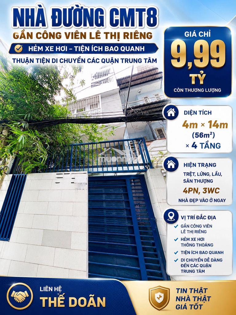📢  Nhà cmt8 gần công viên lê thị riêng, hẻm xe hơi, tiện ích bao quanh