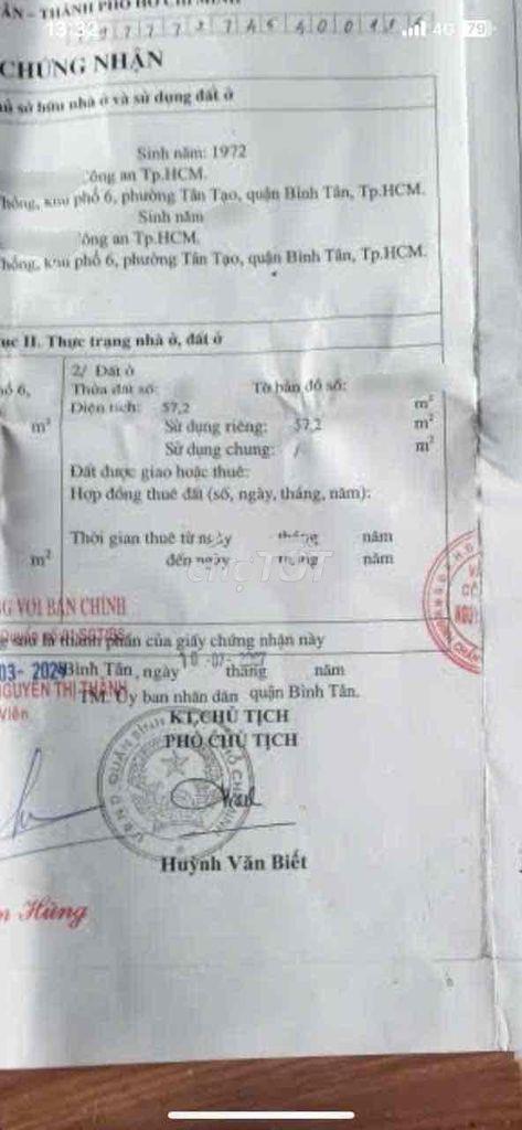 Bán nhà - 2.6ty - lê đình cẩn - p.tân tạo - 2