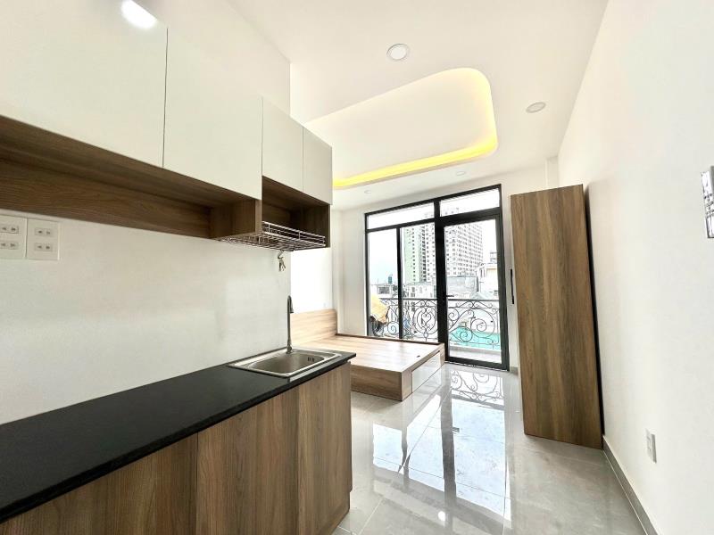 Cho thuê căn hộ studio - full nội thất - bancon to- nơ trang long - bình thạnh