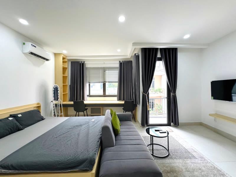 Căn hộ 45m2 ban công, nguyễn cửu vân sát quận 1, có tivi, sofa, nhà thang máy, an ninh, nhận khách nước ngoài, ngắn hạn - Ảnh 4