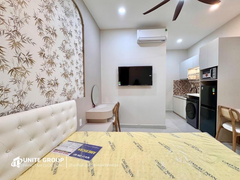 Cho thuê căn hộ dịch vụ cao cấp 1pn 1pk bếp rộng 40m2 gần bv tâm anh - sân bay - cv hoàng văn thụ