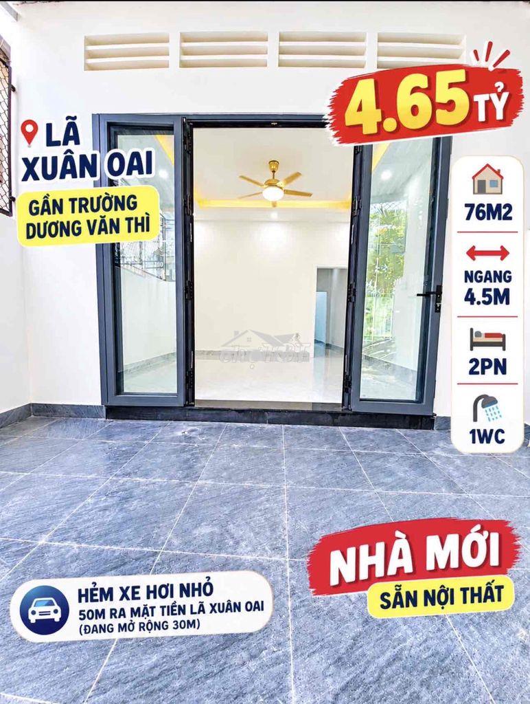⛔️Bán nhà lã xuân oai - 76m2 - gần trường dương văn thì⛔️